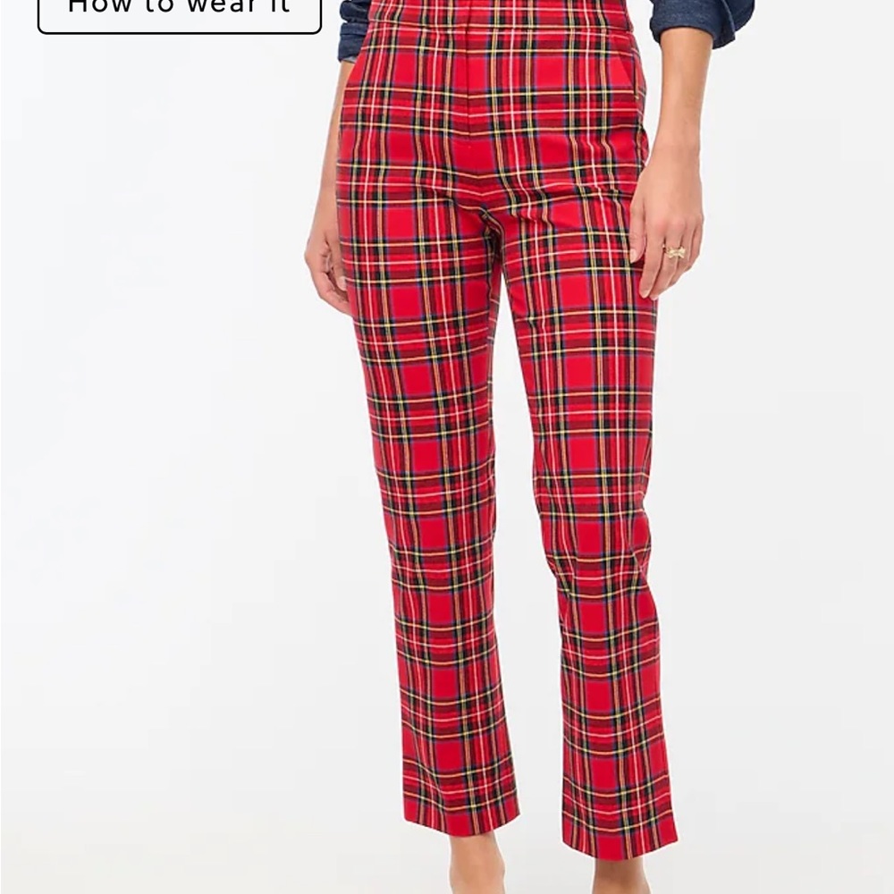 NWT J. Crew Kelsey Pant  Tartan Crop Straight  Pant size 6 PETITE